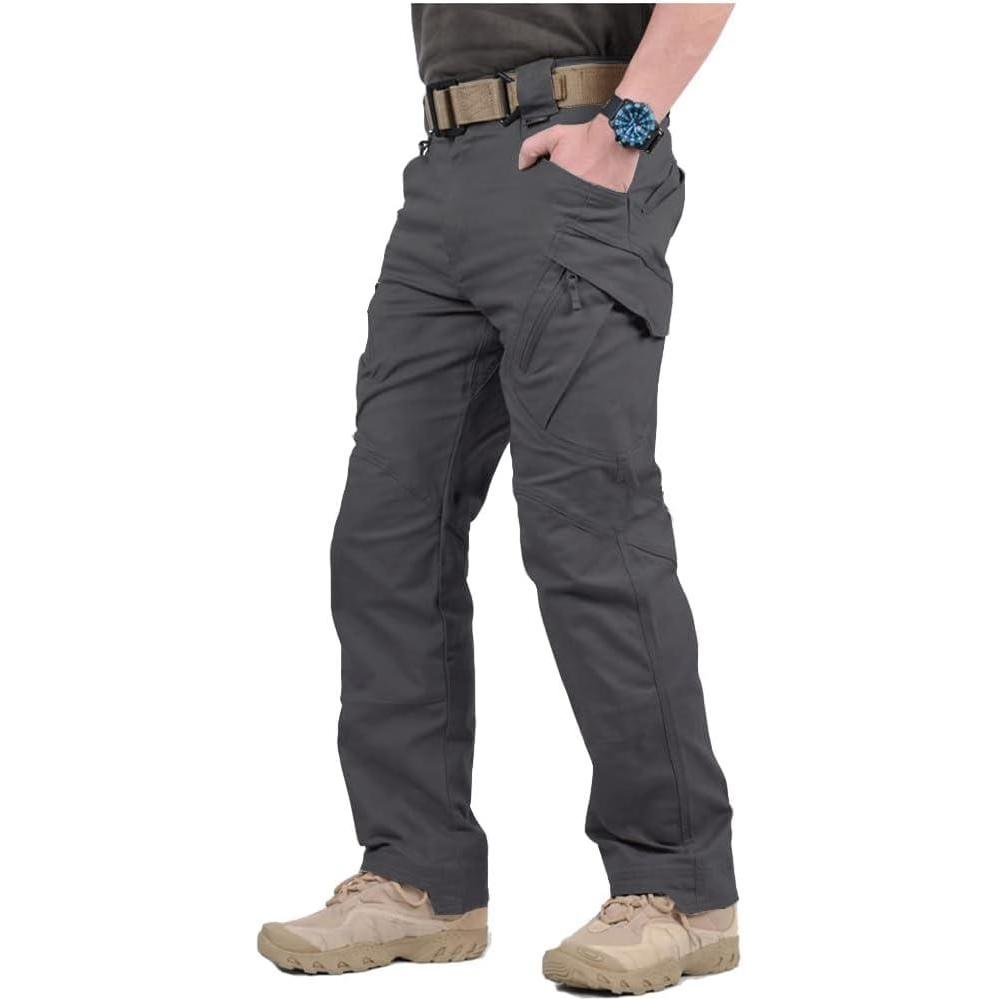 imageCARWORNIC Gear Mens Hiking Tactical Pants Lightweight Cotton Outdoor Military Combat Cargo TrousersDark Gray