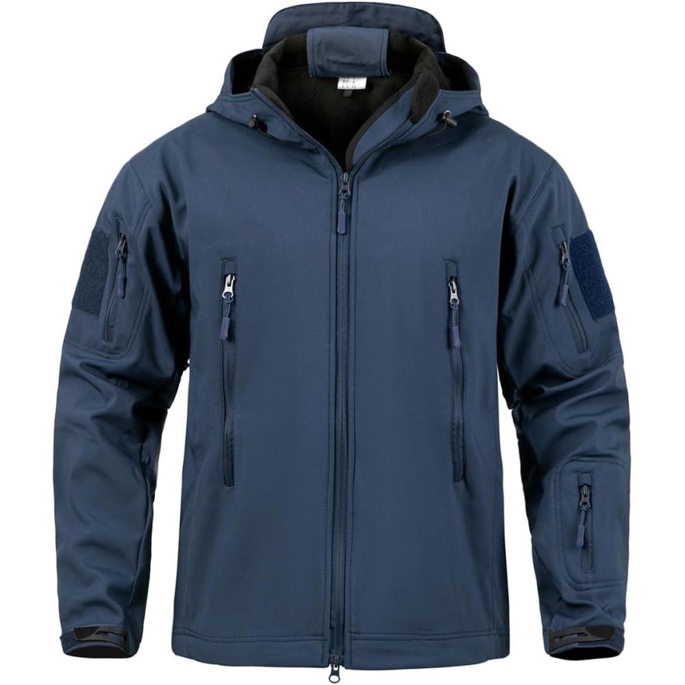 imageReFire Gear Mens Army Special Ops Military Tactical Jacket Softshell Fleece Hooded Outdoor CoatNavy Blue