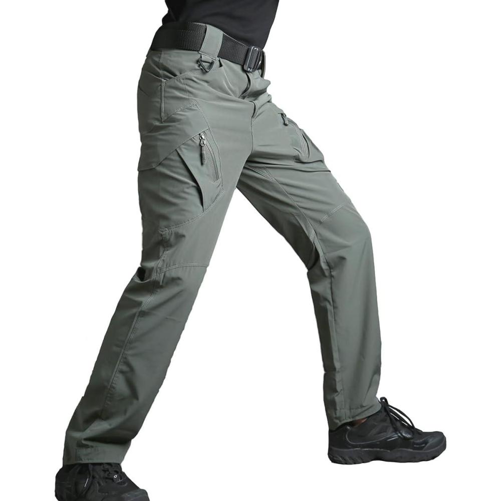 imageReFire Gear Mens Quick Dry Tactical Pants Summer Lightweight Outdoor Hiking Cargo TrousersArmy Green
