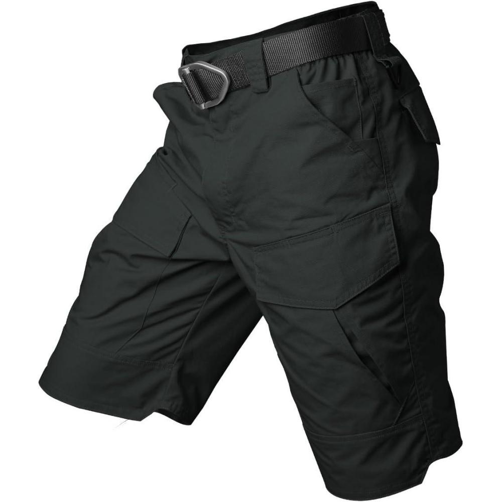 imageReFire Gear Mens Urban Tactical Military EDC Cargo Shorts Rip Stop Cotton Outdoor Camo ShortsBlack