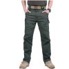 CARWORNIC Équipement de randonnée pour hommes Pantalon tactique Cotton léger De plein air Army Military Cargo pantalons (Army Green)