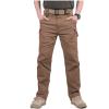 Pantalon tactique de randonnée pour hommes en équipement CARWORNIC Coton léger à l&rsquo;extérieur des pantalons de combat militaire (Brown)