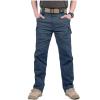 CARWORNIC Équipement de randonnée pour hommes Pantalon tactique Coton léger Cargo militaire de combat extérieur pantalons (Navy Blue)