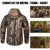 Veste de chasse Camo pour hommes étanche à l&rsquo;eau en coque souple en tapis de camouflage Enrobé de pêche pédestre en plein air (Camo leaf)