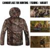 Veste de chasse Camo pour hommes étanche à l&rsquo;eau en coque souple bordée de camouflage Enrobé de pêche à la randonnée extérieure (vestige Tree Cama)