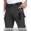 CARWORNIC Hommes Cotton Stretch Tactical Work Pantalons Léger Flex Cargo Hiking Pants avec 15-Pockets (noir)