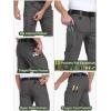 CARWornIC Mens Cotton Stretch Tactical Work Pantalons Lightweight Flex Cargo Hiking Pantas avec 15 poches (gris foncé)