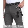 CARWornIC Mens Cotton Stretch Tactical Work Pantalons Lightweight Flex Cargo Hiking Pantas avec 15 poches (gris foncé)