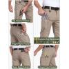 Pantalon de travail tactique étiré en coton pour hommes CARWORNIC Léger pantalon de randonnée Flex Cargo avec 15 pockets (Khaki)