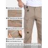 Pantalon de travail tactique étiré en coton pour hommes CARWORNIC Léger pantalon de randonnée Flex Cargo avec 15 pockets (Khaki)