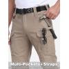 Pantalon de travail tactique étiré en coton pour hommes CARWORNIC Léger pantalon de randonnée Flex Cargo avec 15 pockets (Khaki)