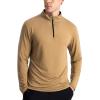 T-shirts sport à manches longues pour homme 1/4 Pull Zip Sweatshirt sport actif rapide à sec pour gymnastique de course (Orange)