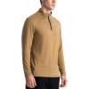 T-shirts sport à manches longues pour homme 1/4 Pull Zip Sweatshirt sport actif rapide à sec pour gymnastique de course (Orange)
