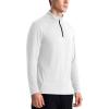 T-shirts sport à manches longues pour homme 1/4 Pull Zip Sweatshirt sport actif rapide à sec pour gymnastique de course (blanc)