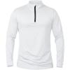 T-shirts sport à manches longues pour homme 1/4 Pull Zip Sweatshirt sport actif rapide à sec pour gymnastique de course (blanc)