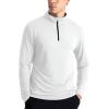 T-shirts sport à manches longues pour homme 1/4 Pull Zip Sweatshirt sport actif rapide à sec pour gymnastique de course (blanc)