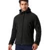 Veste à capuche militaire tactique pour hommes CARWORNIC Chaud Multi-Pockets en manteau à capuchon extérieur (noir)