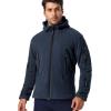 Veste à capuche militaire tactique pour hommes CARWORNIC Manteau à capuchon d&rsquo;extérieur multi-poches chaud (marine noire)