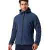 Veste à capuche militaire tactique pour hommes CARWORNIC Chaud Multi-Pockets en manteau à capuchon d&rsquo;extérieur (Navy Blue)