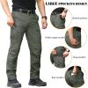 CARWORNIC Men&rsquo;s Ripstop Tactical Pantalons de fret militaire résistant à l&rsquo;eau Pants légers EDC Pockets Outdoor Hiking Work Pants(Army Green)