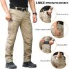 CARWORNIC Men&rsquo;s Ripstop Tactical Pantalons de fret militaire résistant à l&rsquo;eau Pants légers EDC Pockets Outdoor Hiking Work Pants(Khaki)