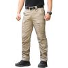 CARWORNIC Men&rsquo;s Ripstop Tactical Pantalons de fret militaire résistant à l&rsquo;eau Pants légers EDC Pockets Outdoor Hiking Work Pants(Khaki)