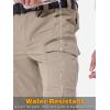 CARWORNIC Men&rsquo;s Stretch Ripstop Tactical Pantalon léger résistant à l&rsquo;eau Flex Work Cargo avec 11 poches (Khaki)