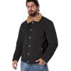 Veste de Corduroy d&rsquo;hiver pour hommes CarWORNIC Manteau de travail rembourré en polaire Casual Sherpa Trucker Coat(Noir)