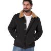 Veste de Corduroy d&rsquo;hiver pour hommes CarWORNIC Manteau de travail rembourré en polaire Casual Sherpa Trucker Coat(Noir)