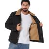 Veste de Corduroy d&rsquo;hiver pour hommes CarWORNIC Manteau de travail rembourré en polaire Casual Sherpa Trucker Coat(Noir)