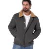 Veste de Cordoue d&rsquo;hiver pour hommes CARWORNIC Manteau de travail en peluche à manches chaudes Pantalon casual Sherpa Trucker (Dark Gray)