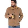 Veste de Cordoue d&rsquo;hiver pour hommes CARWORNIC Manteau de travail en peluche à manches chaudes Casual Sherpa Trucker Coat(Khaki)