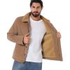 Veste de Cordoue d&rsquo;hiver pour hommes CARWORNIC Manteau de travail en peluche à manches chaudes Casual Sherpa Trucker Coat(Khaki)