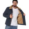 Veste de Corduroy d&rsquo;hiver pour hommes CarWORNIC Manteau de travail rembourré en polaire Casual Sherpa Trucker Coat (Navy Blue)
