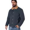 Veste de Corduroy d&rsquo;hiver pour hommes CarWORNIC Manteau de travail rembourré en polaire Casual Sherpa Trucker Coat (Navy Blue)