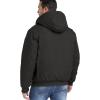 Veste active à capuche d&rsquo;hiver pour homme CARWORNIC avec manteaux de travail en coton doublé chaud (Balck)