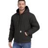 Veste active à capuche d&rsquo;hiver pour homme CARWORNIC avec manteaux de travail en coton doublé chaud (Balck)