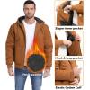 Veste active à capuche d&rsquo;hiver pour hommes CARWORNIC avec manteaux de travail en coton doublé chaud (Brown)