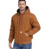 Veste active à capuche d&rsquo;hiver pour hommes CARWORNIC avec manteaux de travail en coton doublé chaud (Brown)