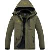 Veste de ski d&rsquo;hiver pour hommes Fleece chaude imperméable Outdoor Mountain Hiking Windbreaker manteau de pluie à capuche (Army Green)