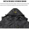 Veste de ski d&rsquo;hiver pour hommes Fleece chaude imperméable Outdoor Mountain Hiking Windbreaker manteau de pluie à capuche (camouflage noir)