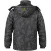 Veste de ski d&rsquo;hiver pour hommes Fleece chaude imperméable Outdoor Mountain Hiking Windbreaker manteau de pluie à capuche (camouflage noir)