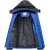 Veste de ski d&rsquo;hiver pour hommes Fleece chaude imperméable en plein air montagne randonnée brise-vent manteau de pluie à capuche (bleu)