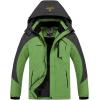 Veste de ski d&rsquo;hiver pour hommes Fleece chaude imperméable en plein air montagne randonnée brise-vent à capuche manteau de pluie de neige(vert)