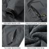 Veste de ski d&rsquo;hiver pour hommes Fleece chaude imperméable en plein air montagne randonnée brise-vent manteau de pluie à capuche (Grey)