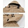 Veste de ski d&rsquo;hiver pour hommes Fleece chaude imperméable en plein air montagne randonnée brise-vent manteau de pluie à capuche (Khaki)