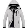 Veste de ski d&rsquo;hiver pour hommes Fleece chaude imperméable Outdoor Mountain Hiking Windbreaker manteau de pluie à capuche (gris clair)
