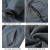 Veste de ski d&rsquo;hiver pour hommes Fleece chaude imperméable en plein air montagne randonnée brise-vent à capuche manteau de pluie de neige (Navy Blue)