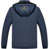 Veste de ski d&rsquo;hiver pour hommes Fleece chaude imperméable en plein air montagne randonnée brise-vent à capuche manteau de pluie de neige (Navy Blue)