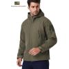Veste tactique militaire de l&rsquo;Armée de terre spéciale d&rsquo;équipement de ré-incendie Manteau à capuche en coque souple Coat extérieure à capuchon (Army Green)